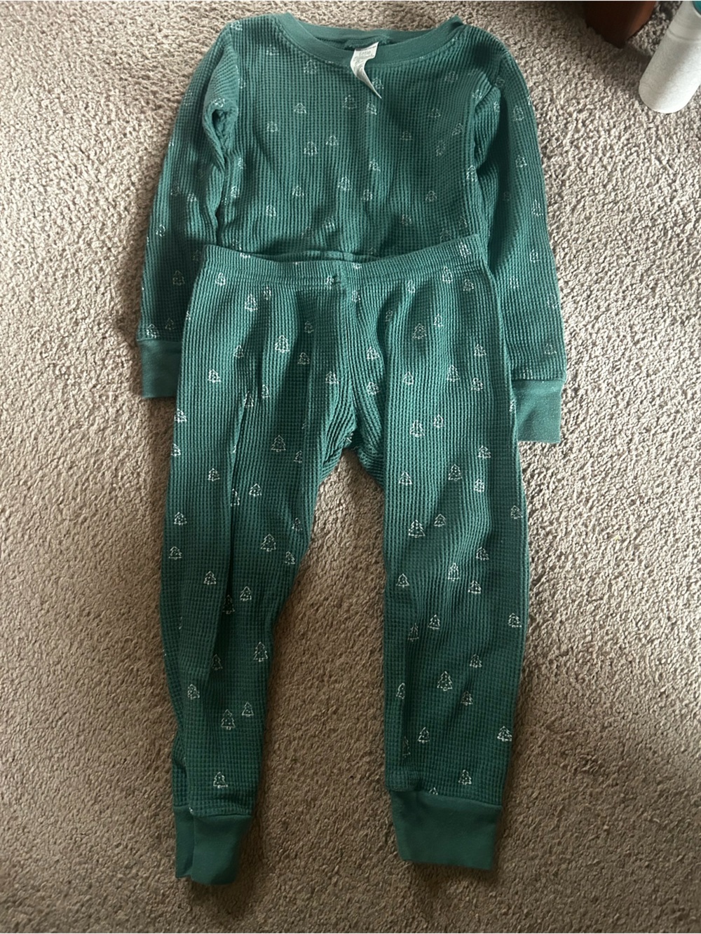 Carters little planet waffle tree print pajamas